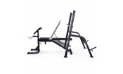Скамья со стойками под штангу DFC GORILLA черная, с партой для бицепса